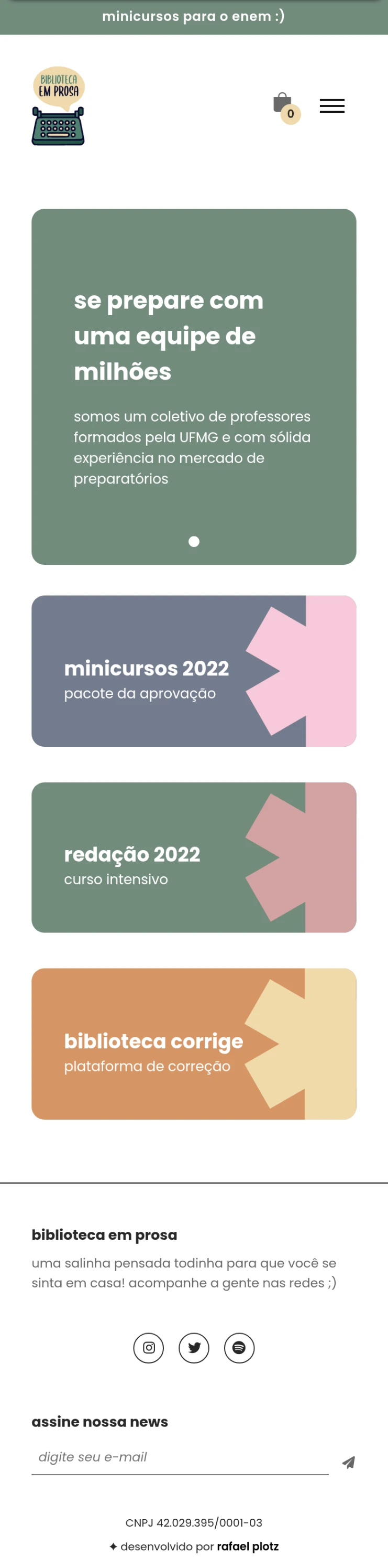 Biblioteca em Prosa - mobile